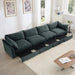 Super Large Wide and Deep Seat Sofa Couch for 4 Persons, 4 Seater Sofa with Storage Pull out Drawer Under Each Seat, Chenille Gray -DTYStore