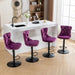 Swivel Velvet Barstools Adjusatble Seat Height from 25-33 Inch,17.7inch base, Modern Upholstered Bar Stools with Backs Comfortable Tufted for Home Pub and Kitchen Island,Purple,Set of 2,SW1812PP Default -DTYStore