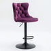 Swivel Velvet Barstools Adjusatble Seat Height from 25-33 Inch,17.7inch base, Modern Upholstered Bar Stools with Backs Comfortable Tufted for Home Pub and Kitchen Island,Purple,Set of 2,SW1812PP Default -DTYStore