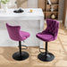 Swivel Velvet Barstools Adjusatble Seat Height from 25-33 Inch,17.7inch base, Modern Upholstered Bar Stools with Backs Comfortable Tufted for Home Pub and Kitchen Island,Purple,Set of 2,SW1812PP Default -DTYStore