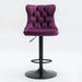 Swivel Velvet Barstools Adjusatble Seat Height from 25-33 Inch,17.7inch base, Modern Upholstered Bar Stools with Backs Comfortable Tufted for Home Pub and Kitchen Island,Purple,Set of 2,SW1812PP Default -DTYStore