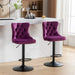 Swivel Velvet Barstools Adjusatble Seat Height from 25-33 Inch,17.7inch base, Modern Upholstered Bar Stools with Backs Comfortable Tufted for Home Pub and Kitchen Island,Purple,Set of 2,SW1812PP Default -DTYStore