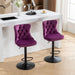 Swivel Velvet Barstools Adjusatble Seat Height from 25-33 Inch,17.7inch base, Modern Upholstered Bar Stools with Backs Comfortable Tufted for Home Pub and Kitchen Island,Purple,Set of 2,SW1812PP Default -DTYStore