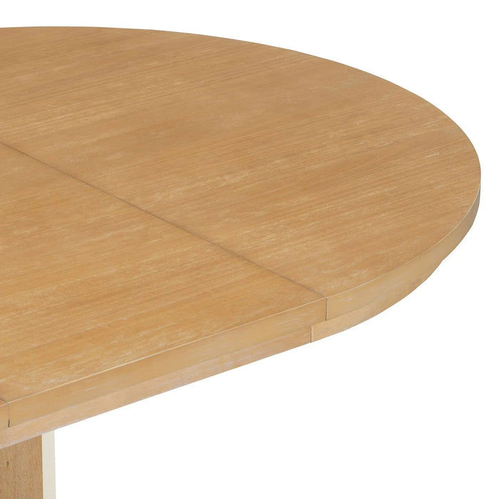 TREXM Extendable Dining Table with a 16-inch Middle Leaf, 42''-58'' Oval Dining Table for 6, Retro Solid Wood Round Dining Table with Double Layer Design for Kitchen, Dining Room (Natural Wood Wash) Default -DTYStore