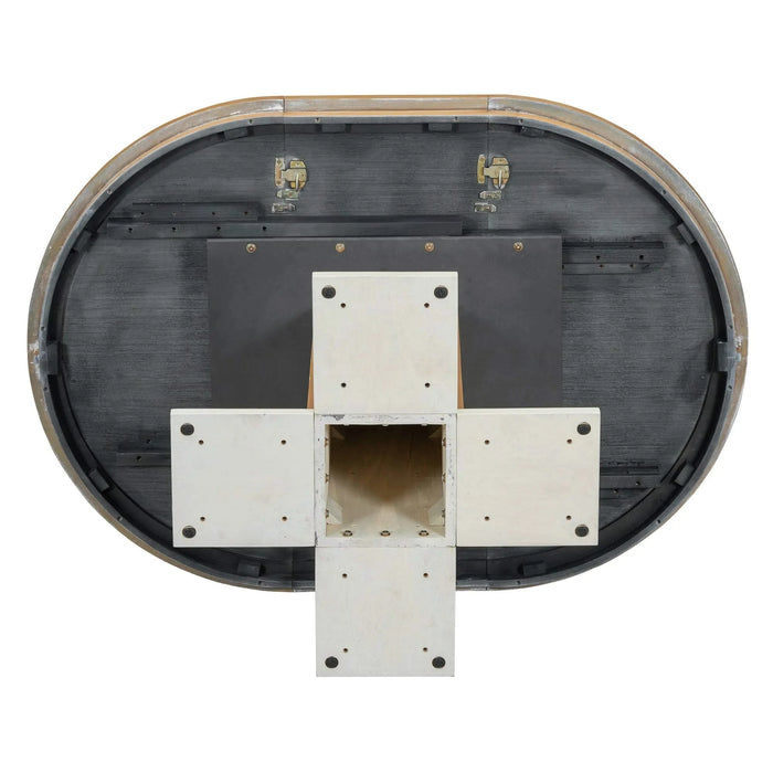 TREXM Extendable Dining Table with a 16-inch Middle Leaf, 42''-58'' Oval Dining Table for 6, Retro Solid Wood Round Dining Table with Double Layer Design for Kitchen, Dining Room (Natural Wood Wash) Default -DTYStore