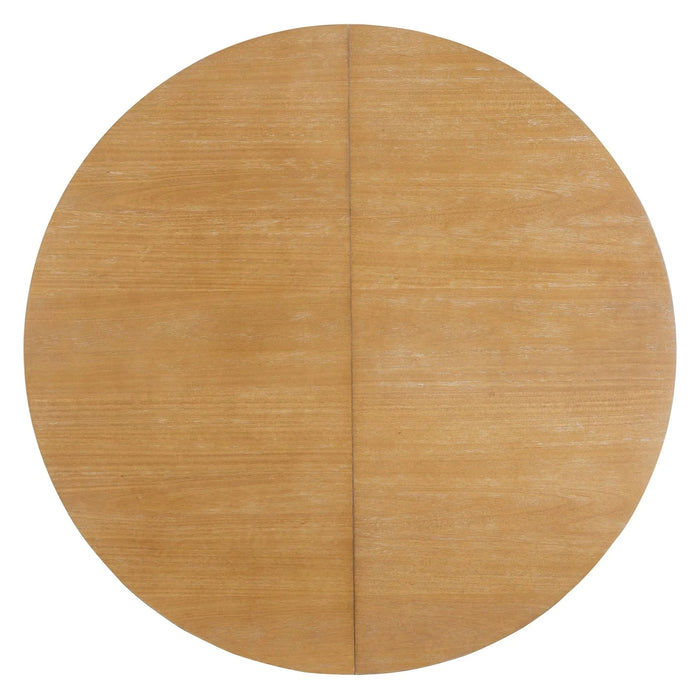 TREXM Extendable Dining Table with a 16-inch Middle Leaf, 42''-58'' Oval Dining Table for 6, Retro Solid Wood Round Dining Table with Double Layer Design for Kitchen, Dining Room (Natural Wood Wash) Default -DTYStore