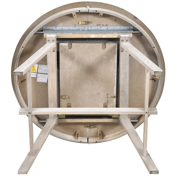 TREXM Wood Dining Table Round Extendable Dining Table for Dining Room (Natural Wood Wash) Default -DTYStore