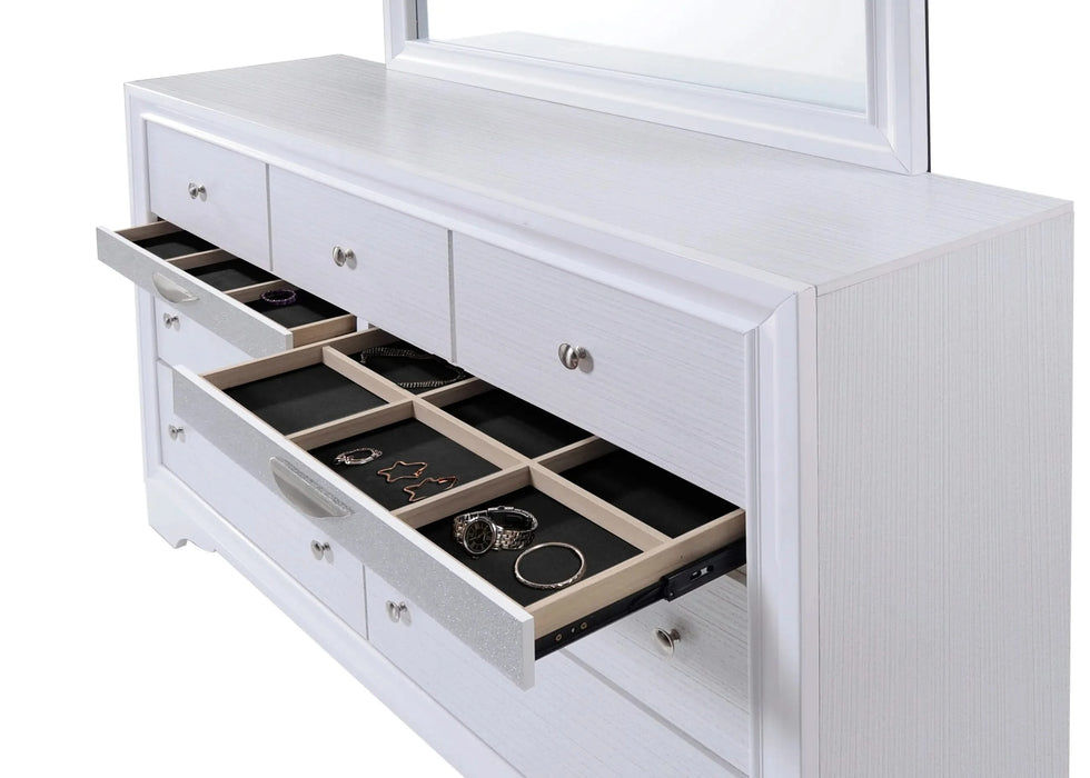 Traditional Style Full 5pc Storage Bedroom Set made with Wood in White Default -DTYStore