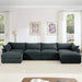 U Shape 4 Seater Deep Seat Sofa Couch with Ottomans,4-Seat Sofa with with 2 Movable Ottomans,, Oversized Modular Sectional Sofa with 6 Seats and Storage Pull out Drawer Under Each Seat,Chenille Gray -DTYStore
