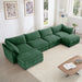 U Shape 4 Seater Deep Seat Sofa Couch with Ottomans,4-Seat Sofa with with 2 Movable Ottomans,, Oversized Modular Sectional Sofa with 6 Seats and Storage Pull out Drawer Under Each Seat,Chenille Green -DTYStore