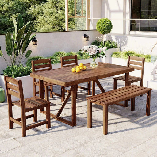 U_Style High-quality Acacia Wood Outdoor Table and Chair Set, Suitable for Patio, Balcony, Backyard(old sku:WY000396AAE) Default -DTYStore