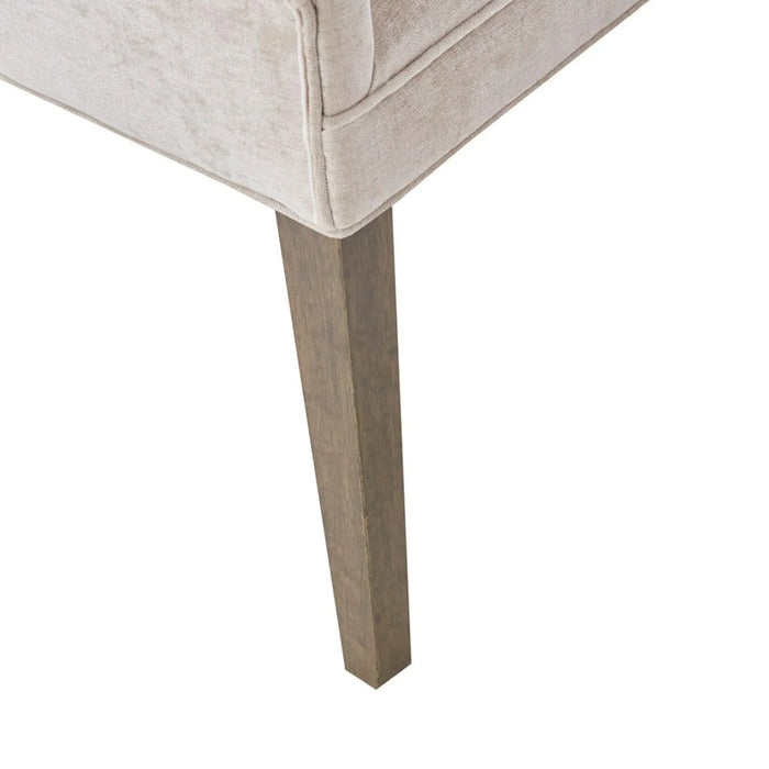 Ultra Dining Side Chair Set of 2 with Chenille Upholstery in Cream and Solid Wood Legs Default -DTYStore