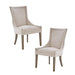 Ultra Dining Side Chair Set of 2 with Chenille Upholstery in Cream and Solid Wood Legs Default -DTYStore
