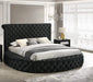 Unique Round Plush Black Velvet Button-Tufted Detailing Storage Bed King Size Black 2x Nightstands Wooden Bedroom Furniture 3pc Set Default -DTYStore