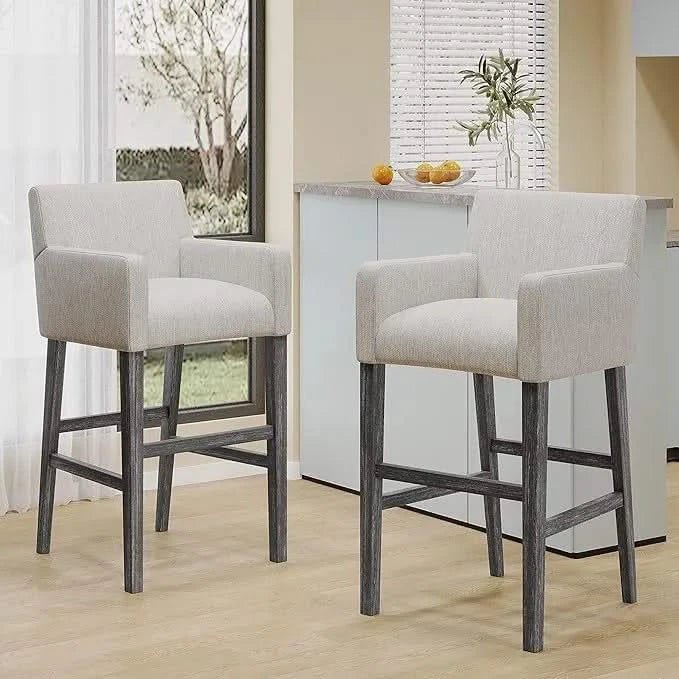 Upholstered 30.5 inch Counter Stools - Light Gray/Gray Default -DTYStore