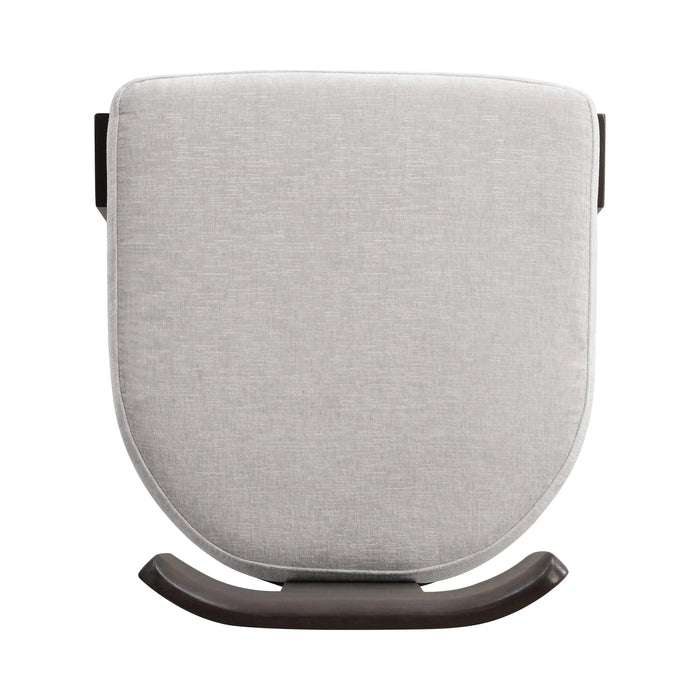 Upholstered Dining Chairs Set of 2, Fabric Side Chairs with Gray Seating Dark Brown Solid Rubber Wood Legs, 330 LBS Weight Capacity Default -DTYStore