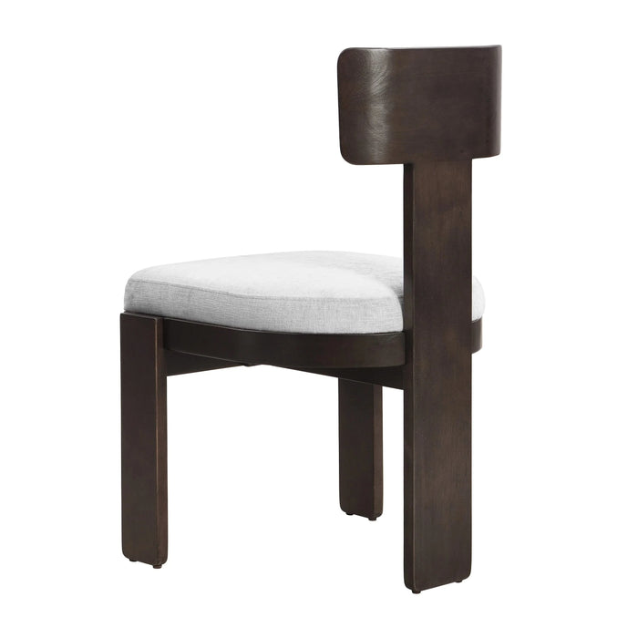 Upholstered Dining Chairs Set of 2, Fabric Side Chairs with Gray Seating Dark Brown Solid Rubber Wood Legs, 330 LBS Weight Capacity Default -DTYStore