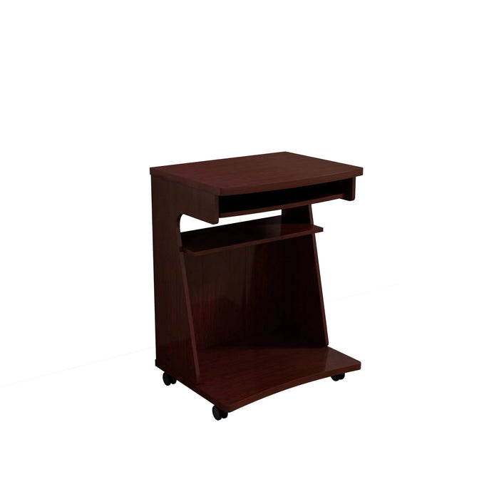 Utility Cart Microwave Cart Kitchen Cart Computer Cart one gliding shelf two shelves rounded corners mobile on rolling castor wheels mahogany color Default -DTYStore