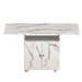 Versatile 47' White Marble MDF Folding Dining Table with Storage Rack and Cabinet, 6 Wheels Default -DTYStore