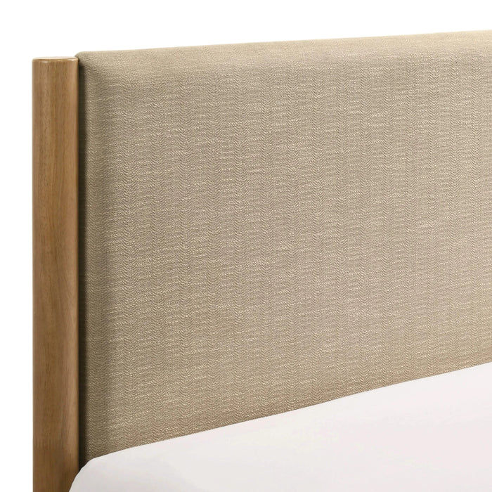 Vichy 3-Piece Rubberwood Bedroom Set, Platform Bed with Two Nightstands, Queen Default -DTYStore