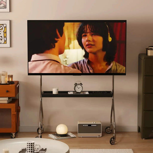 Walk around the TV stand with an antique,black movable stand for a floor-standing display TV cabinet and projection TV stand Default -DTYStore