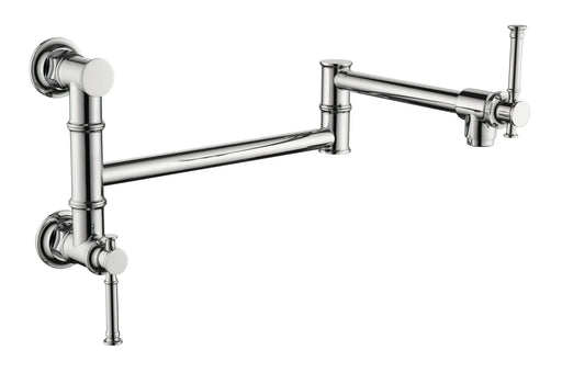 Wall mounted Pot Filler Faucet, Modern Brass Pot Filler Two-Attachment Wall Mount Folding Kitchen Pot Filler Swing Arm Default -DTYStore