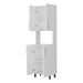 White Double Cabinet Kitchen Pantry with Open Storage Default -DTYStore