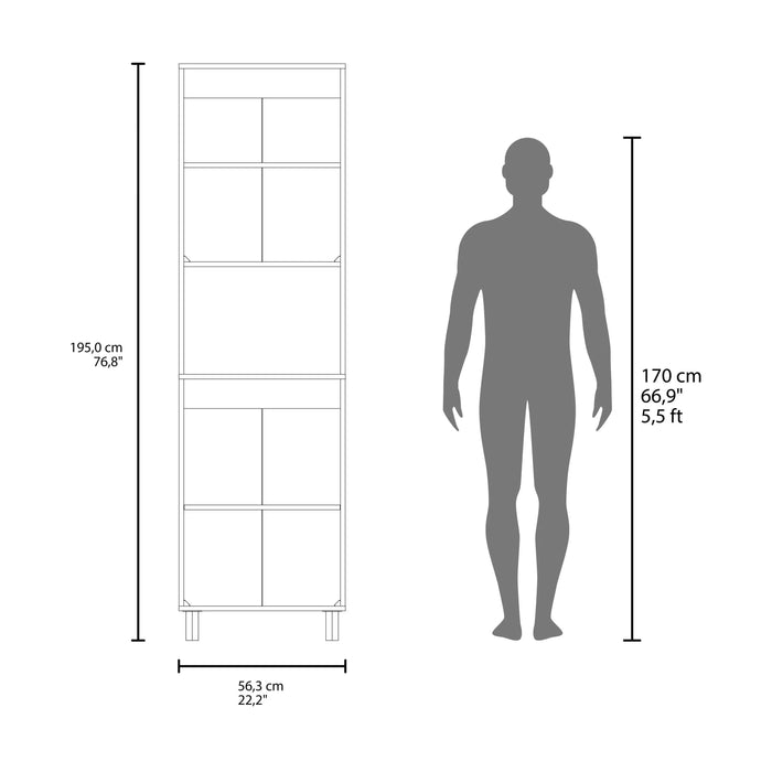 White Double Cabinet Kitchen Pantry with Open Storage Default -DTYStore
