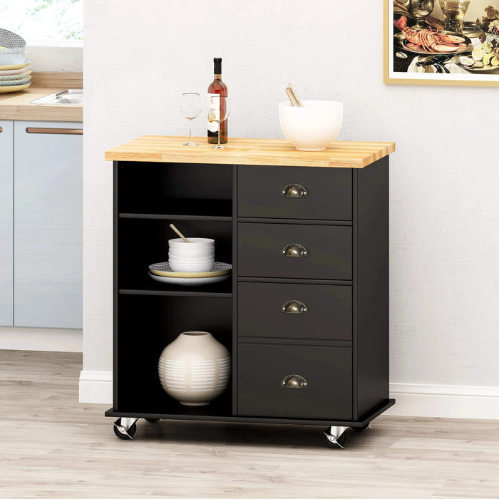 Yohaan Contemporary Kitchen Cart with Wheels Default -DTYStore