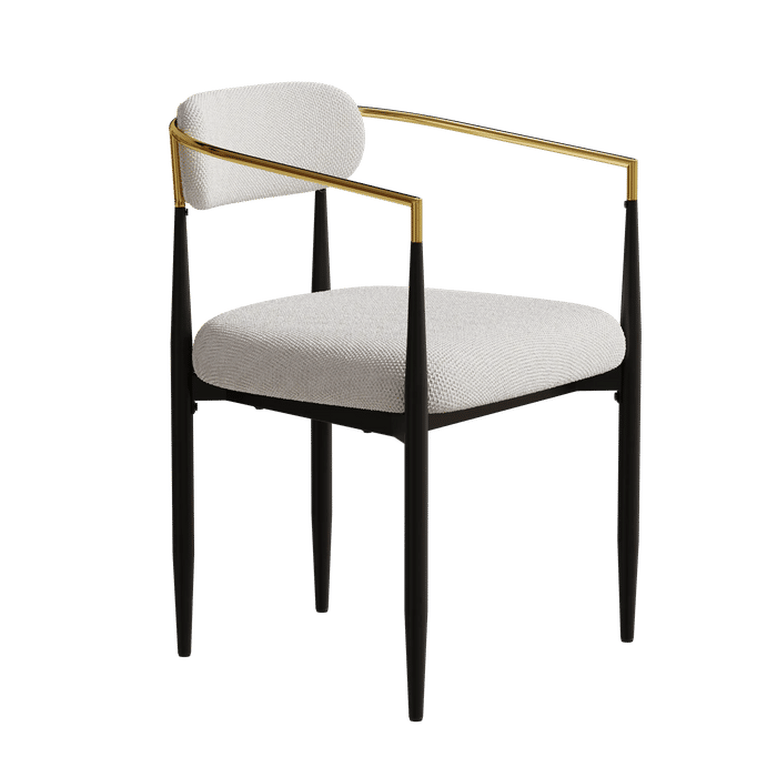 dining chairs set of 2 white , medieval modern dining chairs, teddy velvet chairs with metal legs, kitchen, easy to assemble suitable for home and office use Default -DTYStore