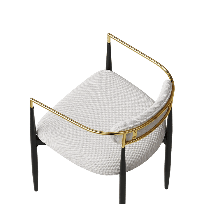 dining chairs set of 2 white , medieval modern dining chairs, teddy velvet chairs with metal legs, kitchen, easy to assemble suitable for home and office use Default -DTYStore