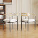 dining chairs set of 2 white , medieval modern dining chairs, teddy velvet chairs with metal legs, kitchen, easy to assemble suitable for home and office use Default -DTYStore