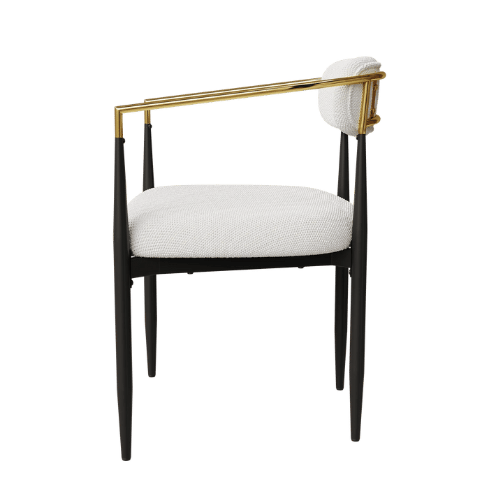 dining chairs set of 2 white , medieval modern dining chairs, teddy velvet chairs with metal legs, kitchen, easy to assemble suitable for home and office use Default -DTYStore