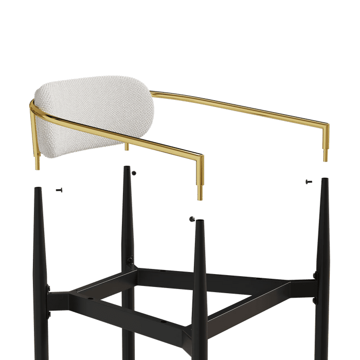 dining chairs set of 2 white , medieval modern dining chairs, teddy velvet chairs with metal legs, kitchen, easy to assemble suitable for home and office use Default -DTYStore