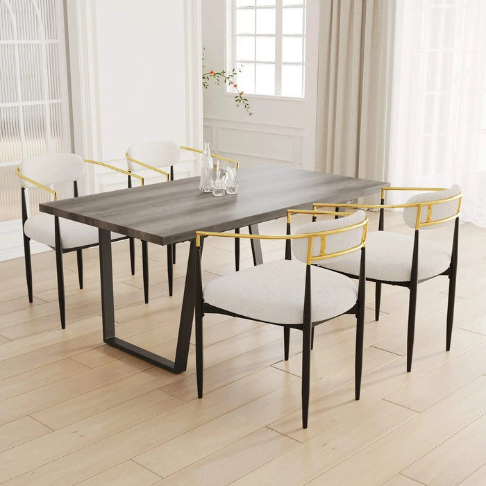 dining chairs set of 2 white , medieval modern dining chairs, teddy velvet chairs with metal legs, kitchen, easy to assemble suitable for home and office use Default -DTYStore