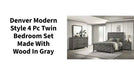 Denver Modern Style 4 Pc Twin Bedroom Set Made with Wood in Gray by@Outfy