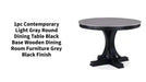 1pc Contemporary Light Gray Round Dining Table Black Base Wooden Dining Room Furniture Grey Black Finish by@Outfy