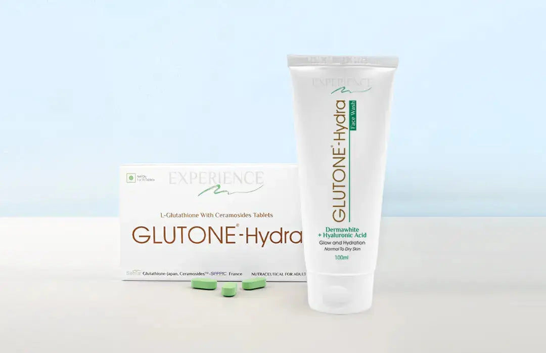 glutathione face wash for dry skin Best Combo Skin: Glutone-Hydra Tablet + Glutone-Hydra Facewash with EWG green ingredients GNC Alluvi Glow 70mg Ghk-cu Option:12 Packs (180 ct)