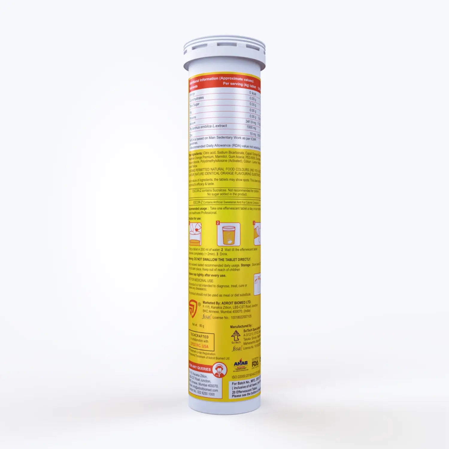 Escor-Z Vitamin C Tablet Orange Flavour 