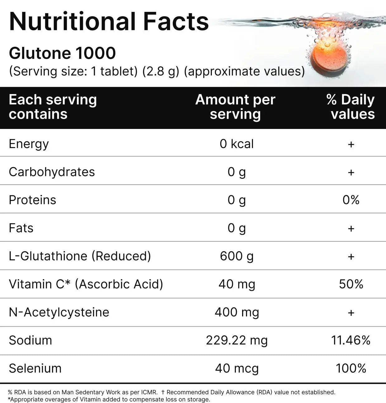 Glutone 1000 - Skin Brightening Glutathione Tablet 