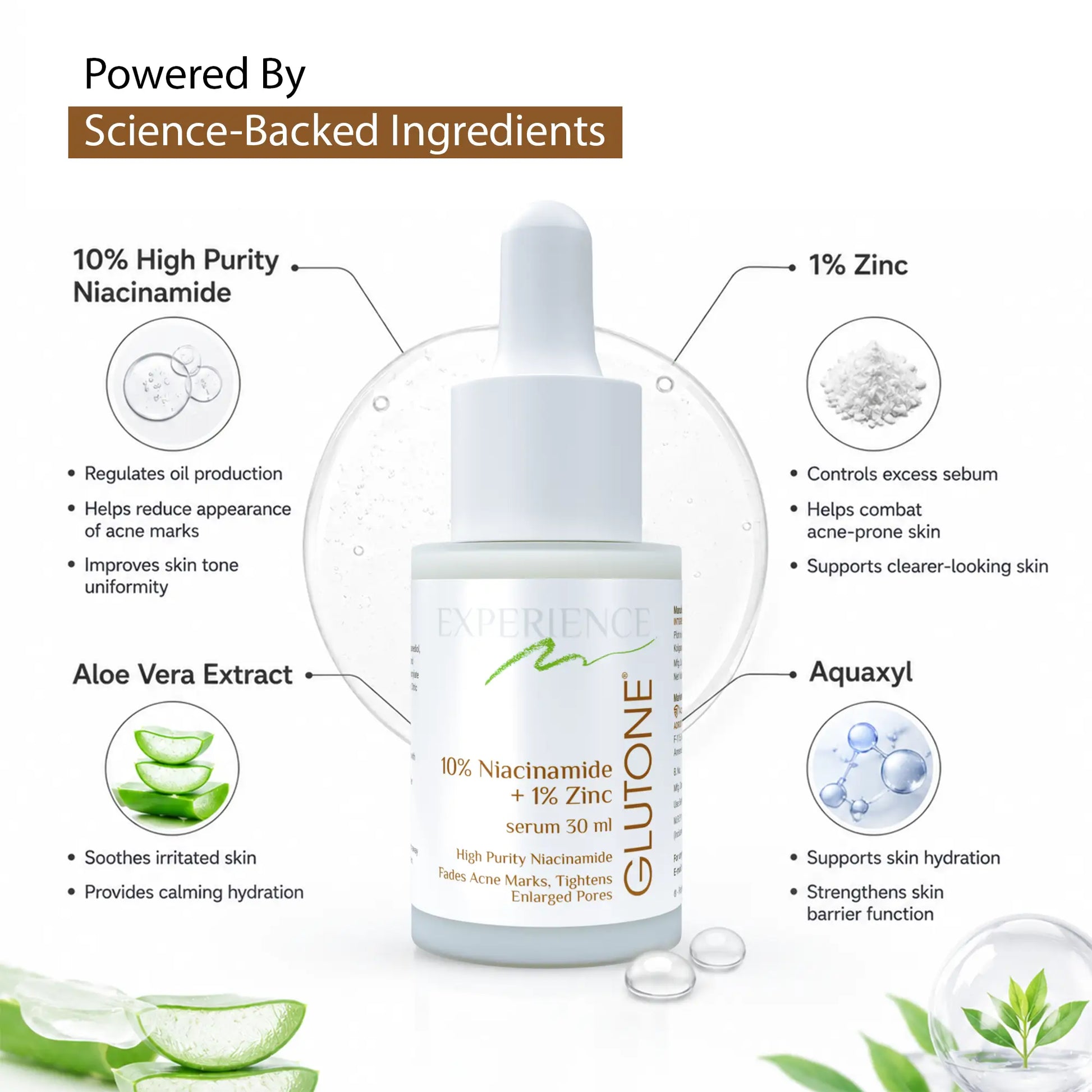 Glutone 10% Niacinamide + 1% Zinc Serum 