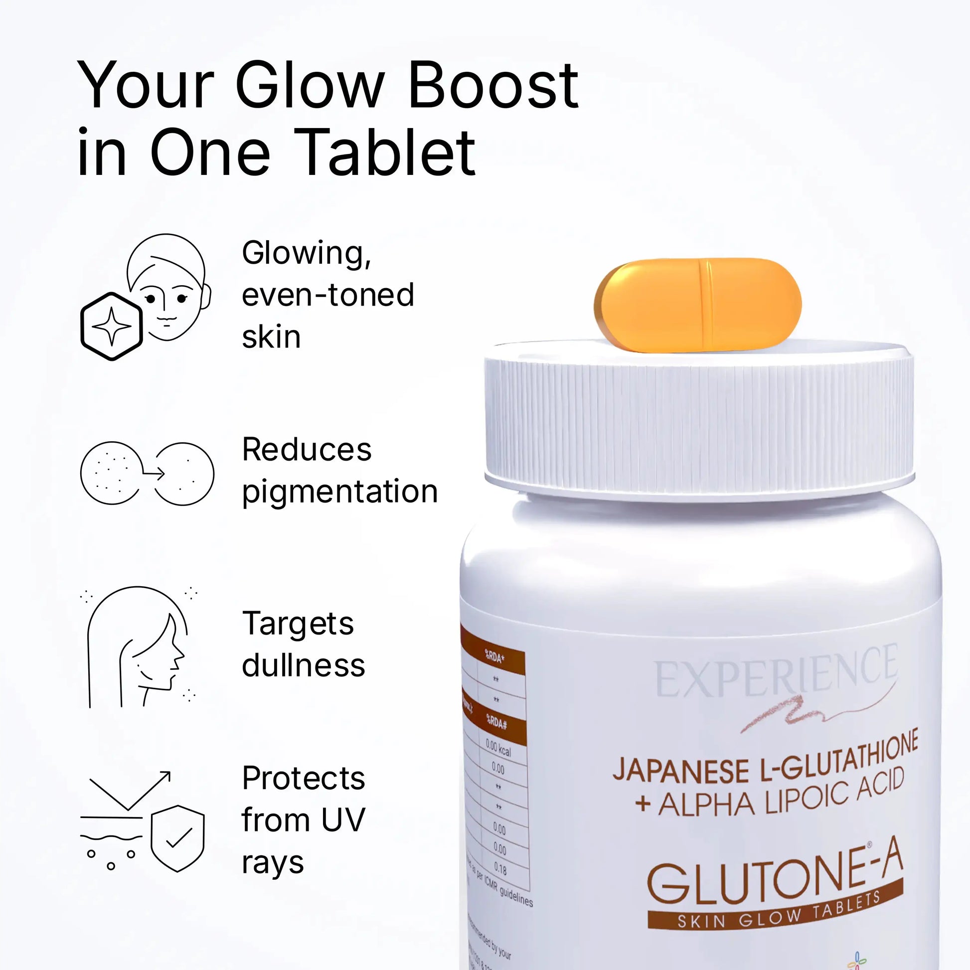 Glutone A Skin Glow Tablets | Tablets for Skin Glowing Glutone A Skin Glow Tablets | Tablets for Skin Glowing