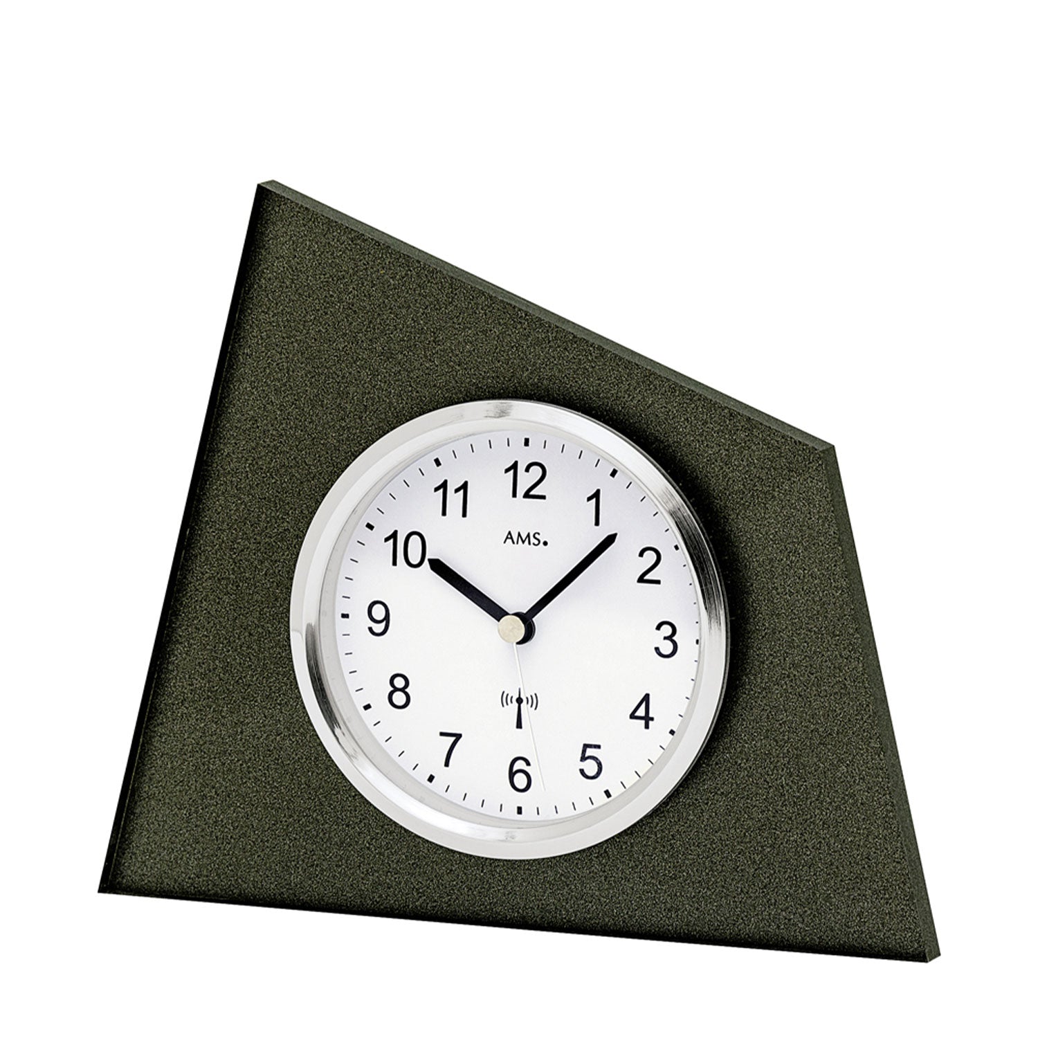 Horloge à poser avec cadran analogique, cadre anthracite et anneau en aluminium