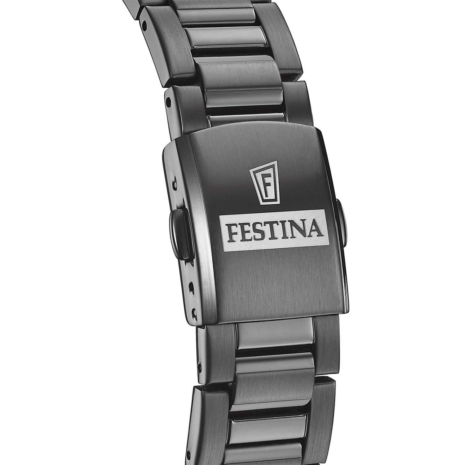 Festina Herrenarmbanduhr mit silberfarbenem Metallarmband und Faltschließe