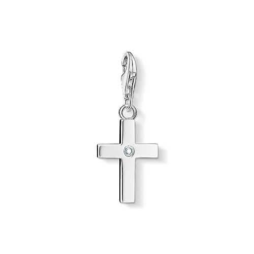 Charm pendentif croix avec pierre - Argent sterling 925