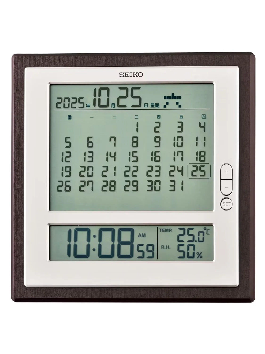Seiko QHL100B Horloge de Table Marron • Design Bois • Mouvement à Quartz Analogique