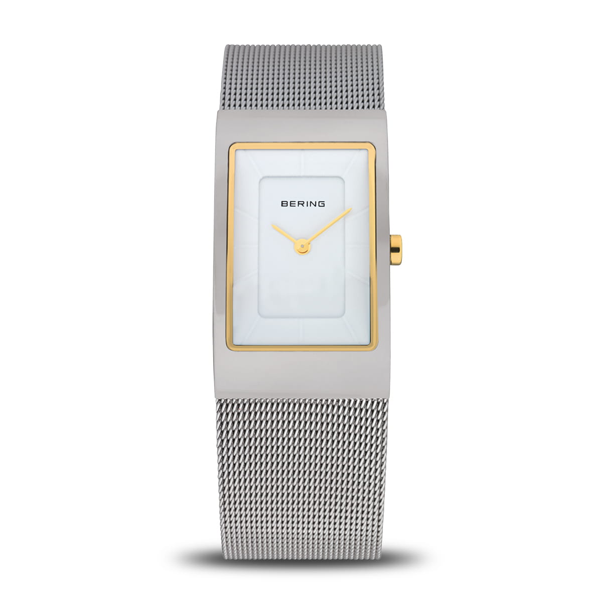 Damenarmbanduhr mit Milanaise-Armband und Saphirglas, silberfarbenem Gehäuse