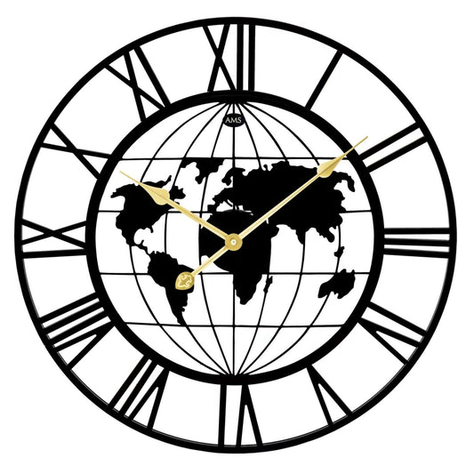 Horloge murale AMS 60 cm Ø Métal • Mouvement silencieux • Design moderne