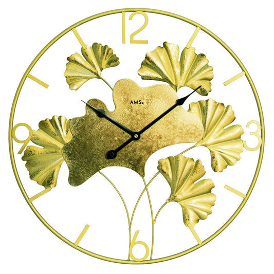 Horloge murale AMS 68x24 cm Métal • Radio-pilotée • Design moderne Ginkgo