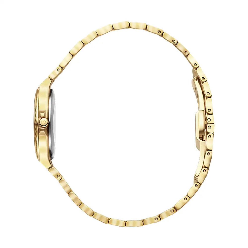 Damenuhr-Armband von Danish Design, goldfarbene Glieder in Seitenansicht